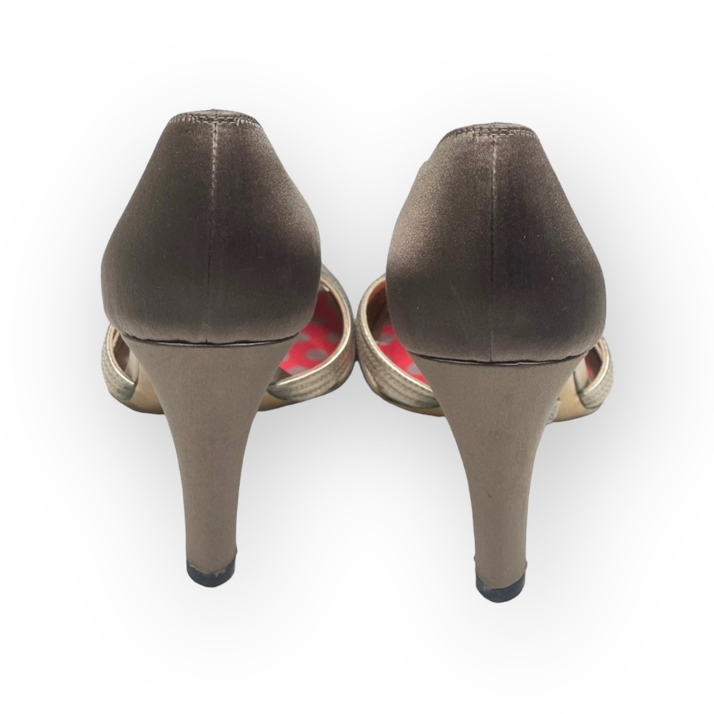 Christian Lacroix ♛ Satin Caged D'Orsay Heels ♛ Bronze Metallic ♛ 37 6.5M 7M ♛ - Picture 4 of 16